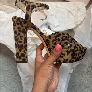 Jimmy Choo Brown Leopard Platform Sandals